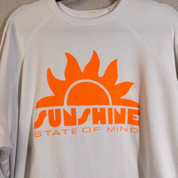 MOTHER Sweatshirt Large Biggie Message Crew Neck Oversized Bright White Pullover - Picture 5 of 13